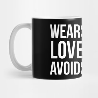 Wears Black. Loves Dogs Mug